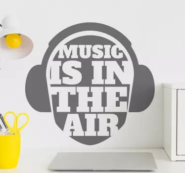 Auricolares za glasbo najstniške sobe nalepka za steno - TenStickers