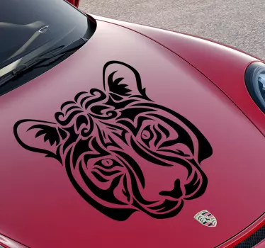 Avtomobilska lepilna tigrova glava - TenStickers