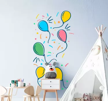 Balon z nalepko za igrače s konfeti - TenStickers