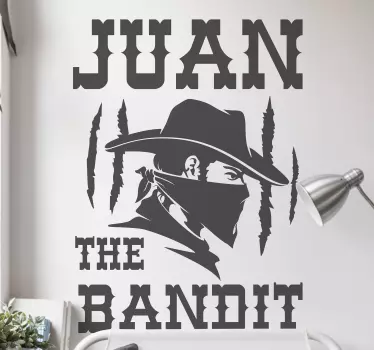 Bandit z imenom nalepka za steno - TenStickers