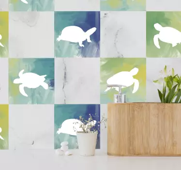 Barvita želva paket za ploščice prenos - TenStickers