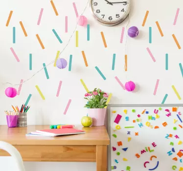 Barvna konfetija geometrijska stenska nalepka - TenStickers