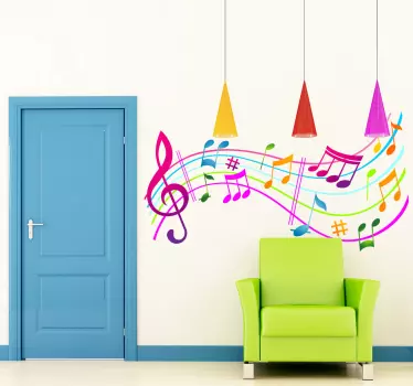 Barvne glasbene note - TenStickers