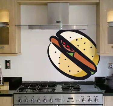 Barvni hod hamburger sendvič nalepka - TenStickers
