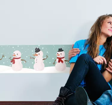 Božična stenska nalepka za snežne možje - TenStickers