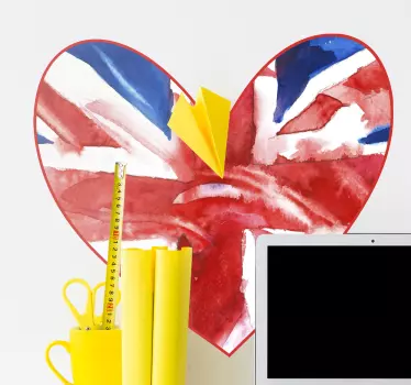 Britanska zastava nalepka z zastavo srca - TenStickers