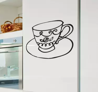 čaj set steklena nalepka nalepka - TenStickers