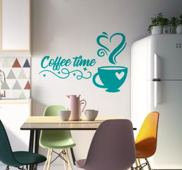 Čas kave stenske nalepka za kuhinjo - TenStickers