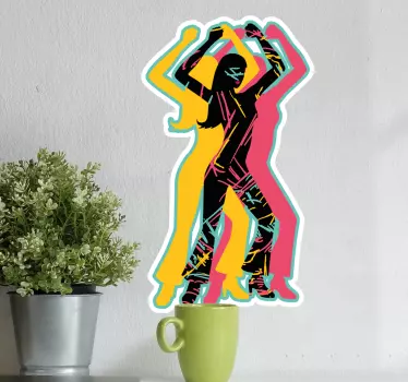 Colorful dance figures nalepka plesa - TenStickers