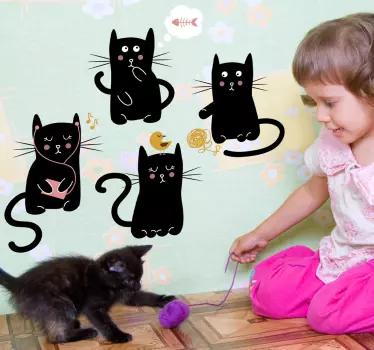 črne mačke stenske nalepke - TenStickers
