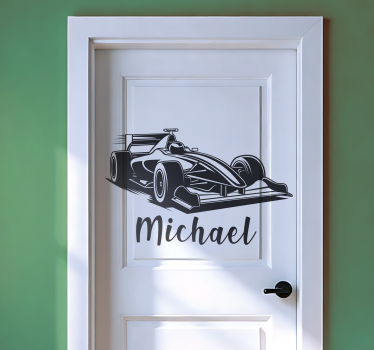 Custom car for kids room nalepka za vrata - TenStickers