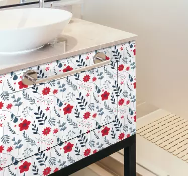 Cvetlična kopalnica steno nalepke - TenStickers