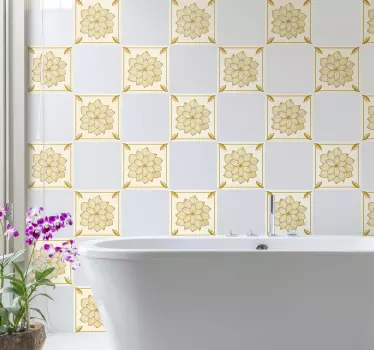 Cvetlični flok paisley ploščice za prenos ploščic - TenStickers