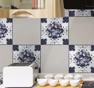 Cvetlični vzorec prenos ploščic - TenStickers