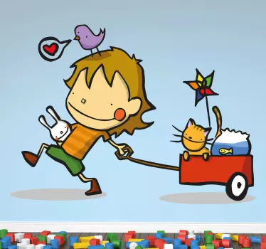 Deček z nalepko vozička - TenStickers