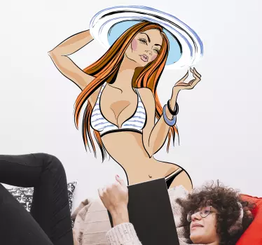 Dekle je nalepka za stene bikini za odrasle - TenStickers