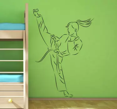 Dekle karate kick nalepke - TenStickers