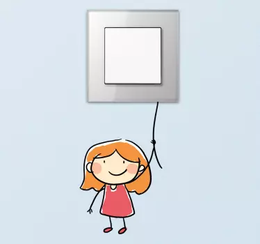 Dekle z nalepko vrvnega stikala - TenStickers