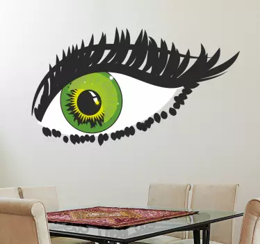 Dekor zelene stene oči - TenStickers