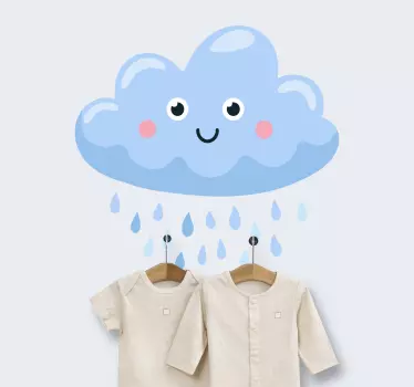 Deževne nalepke za obešalnike v oblaku - TenStickers