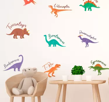 Dinozavri z imenom domača stenska nalepka - TenStickers
