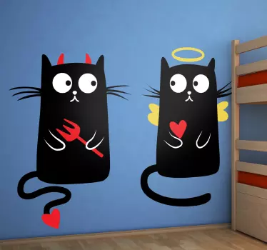 Dobra mačka slab maček stene decal - TenStickers