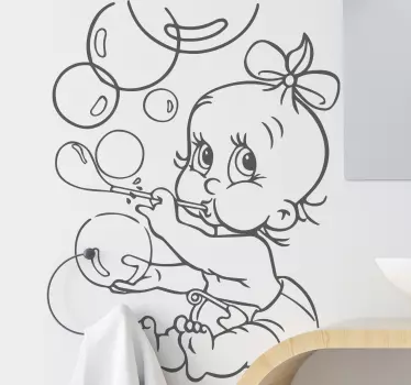 Dojenček piha mehurčke znak stenske nalepke - TenStickers