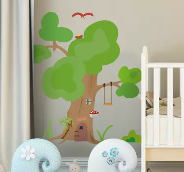Drevesna hiša drevesna stenska nalepka - TenStickers