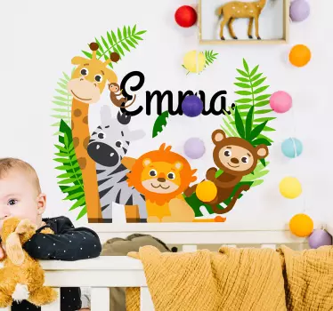 Džungla živalska ilustracija stenska umetnost nalepka - TenStickers