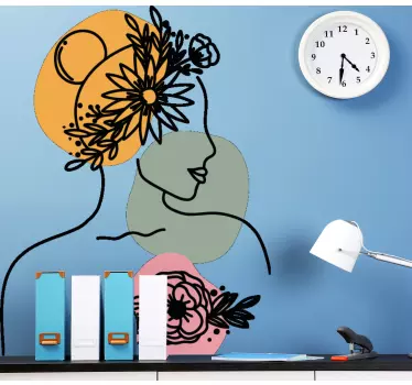 Elegant female silhouette nalepka za steno - TenStickers