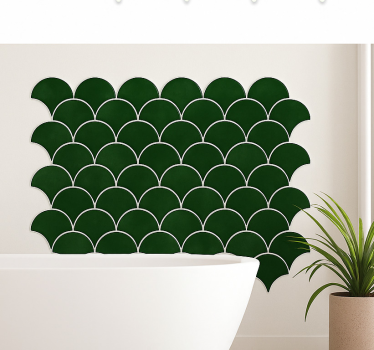 Emerald green fish scale nalepka za kopalnico - TenStickers