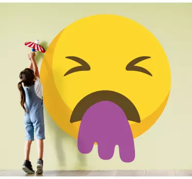 Emoji, ki bruha vijolično nalepko za tapeta - TenStickers