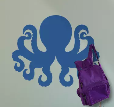 Enobarvni kraken z nalepko za obešalnik za lovke - TenStickers