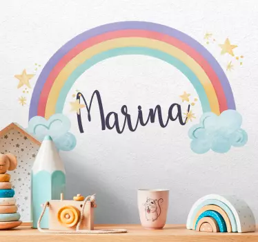 Fantastična mavrica z lepimi oblački na oknu - TenStickers