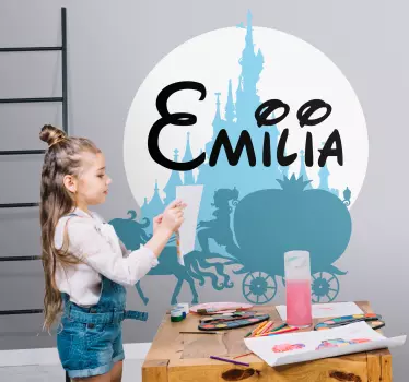 Modra pravljica z imenom nalepka za otroke - TenStickers