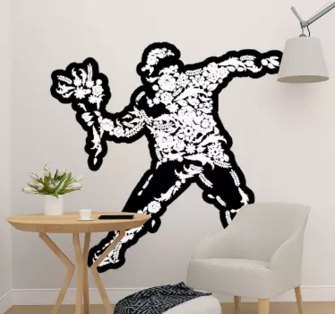 Figura s cvetličnim vzorcem nalepka za ljudi - TenStickers