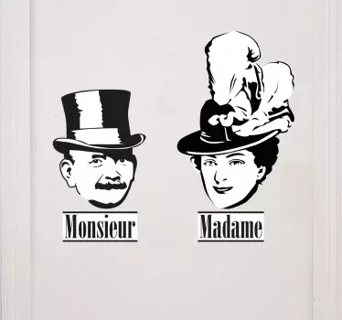 Francoska monsieur in madame stena - TenStickers