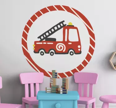Gasilska rdeča stenska nalepka za otroško spalnico - TenStickers