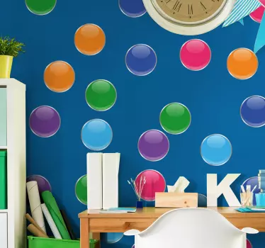 Geometrijski 3d vrhovi krog stenske nalepke - TenStickers