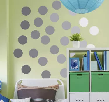 Geometrijski sivi krogi krog nalepka za steno - TenStickers