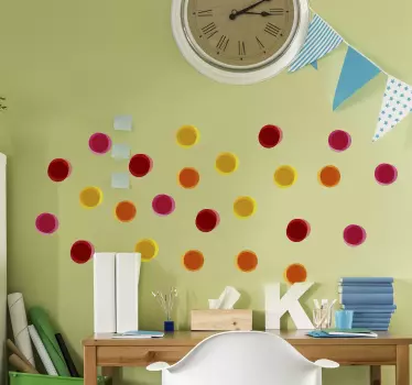 Geometrijski topli krogi krog nalepka za steno - TenStickers