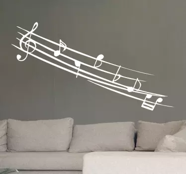 Glasbene note enobarvne decal - TenStickers