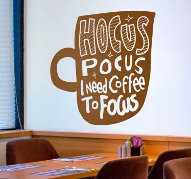 Hocus pocus kava za fokusiranje nalepke za pijačo - TenStickers