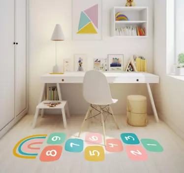 Hopscotch z regenbomomHopscotch z dvojno črto z barvnim vzorcem.  - TenStickers