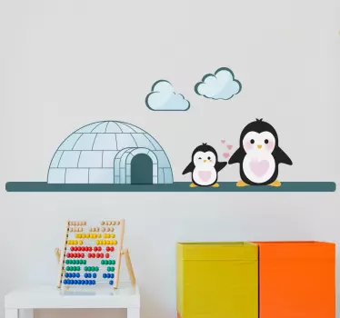 Igloo za otroke nalepke na steni doma - TenStickers
