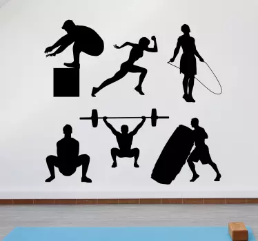 Izdelati fitnes uteži ljudi nalepke - TenStickers