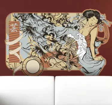 Japonska nakiyo-e modernistična stenska nalepka - TenStickers