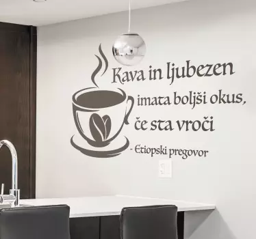 Kava zaljubljeni napitek nalepka za steno - TenStickers