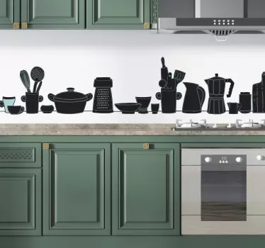 Monochrome utensils nalepka za kuhinjo - TenStickers