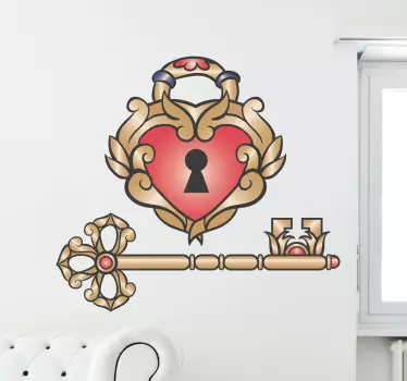 Ključavnica ljubezenske stenske nalepke - TenStickers